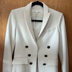 Veronica Beard Bexlet Cream Blazer with Notched Lapels 0